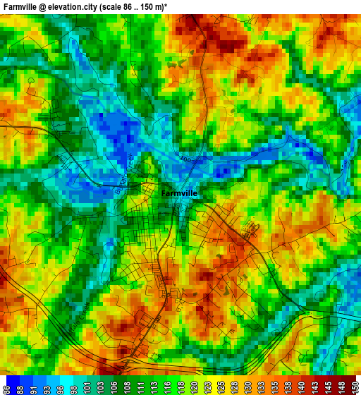 Farmville elevation map