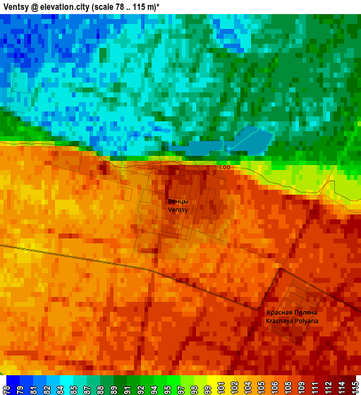 Ventsy elevation map