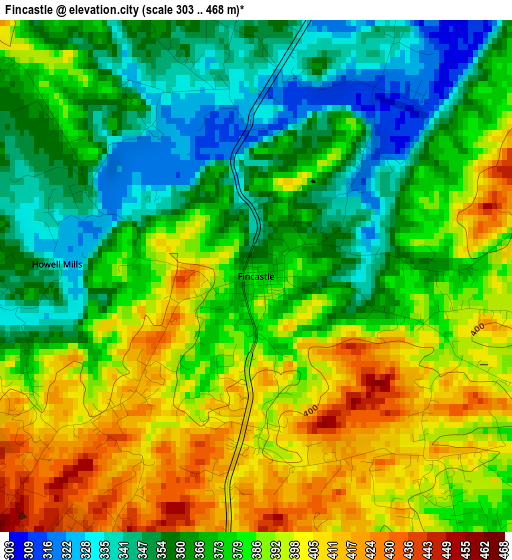 Fincastle elevation map