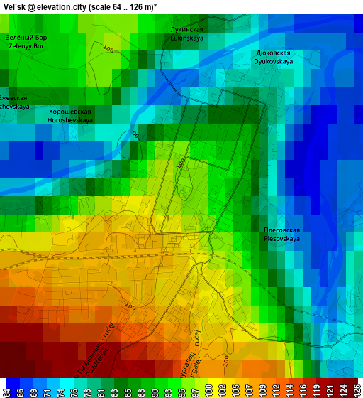 Vel’sk elevation map