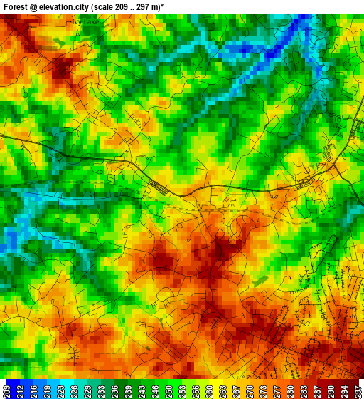 Forest elevation map