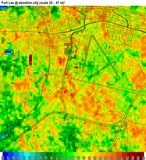 Fort Lee elevation map