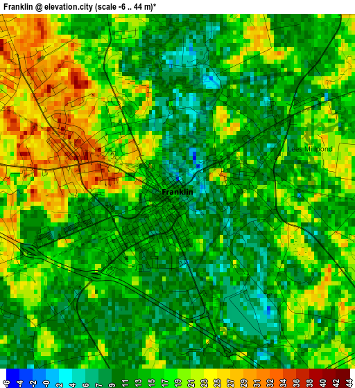 Franklin elevation map