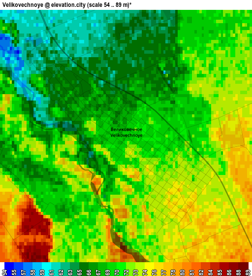 Velikovechnoye elevation map