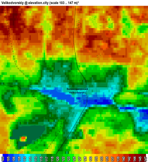 Velikodvorskiy elevation map