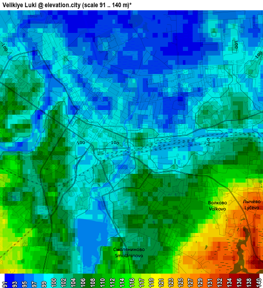 Velikiye Luki elevation map