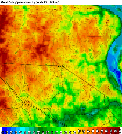 Great Falls elevation map