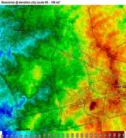 Greenbriar elevation map