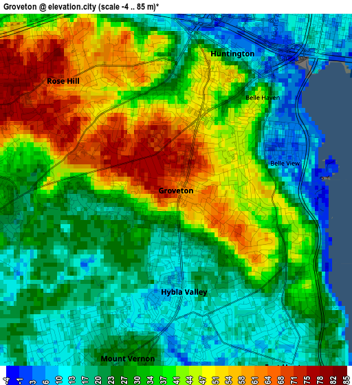 Groveton elevation map