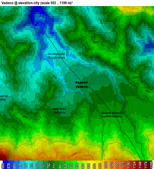 Vedeno elevation map