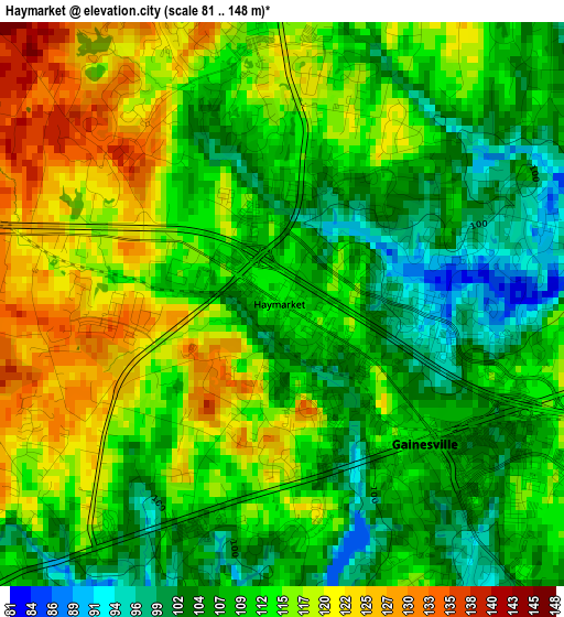 Haymarket elevation map