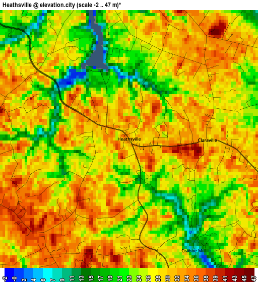 Heathsville elevation map