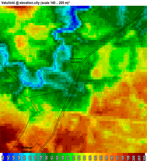 Vatutinki elevation map