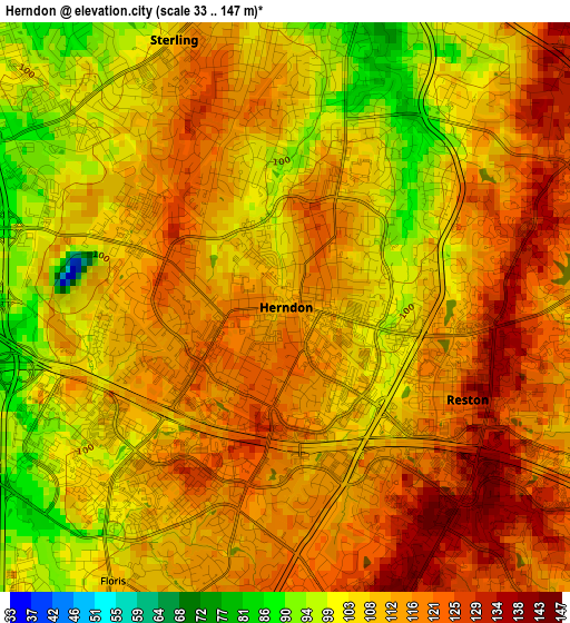 Herndon elevation map