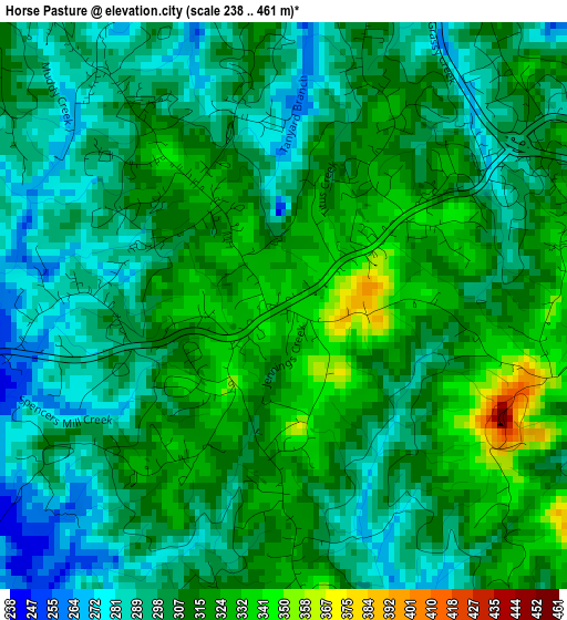 Horse Pasture elevation map