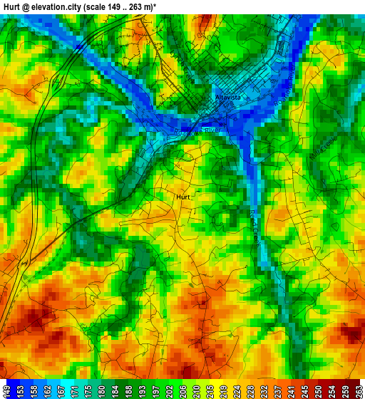 Hurt elevation map