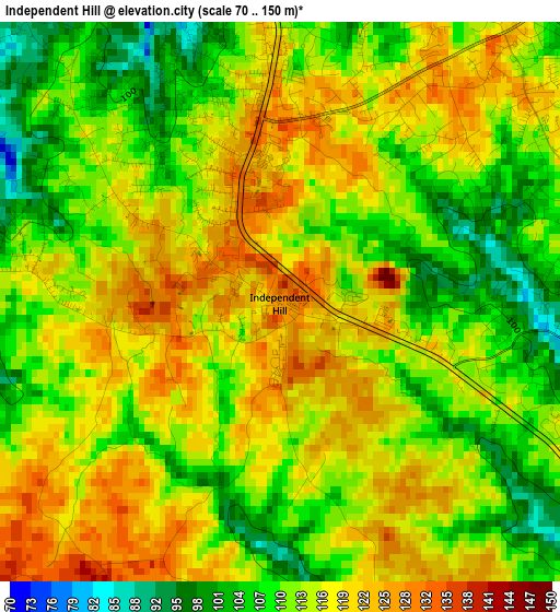 Independent Hill elevation map