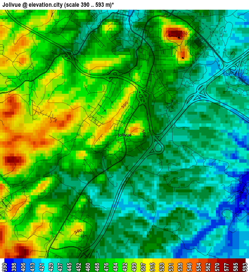 Jolivue elevation map