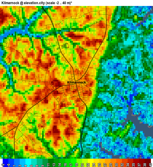 Kilmarnock elevation map