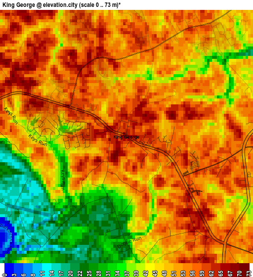 King George elevation map