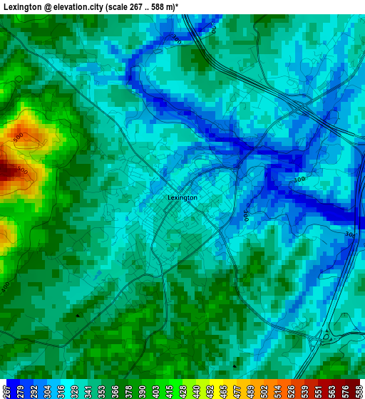 Lexington elevation map