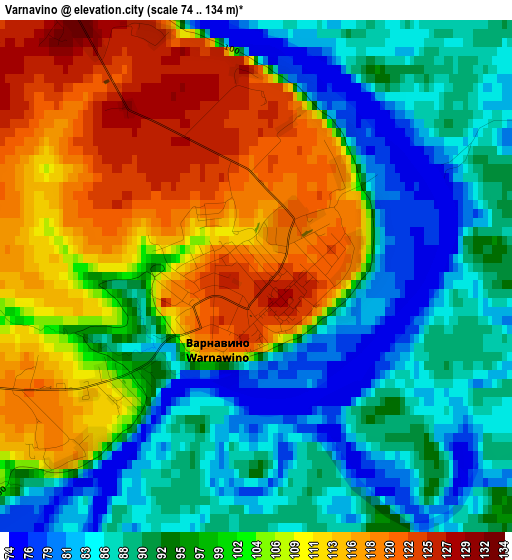 Varnavino elevation map