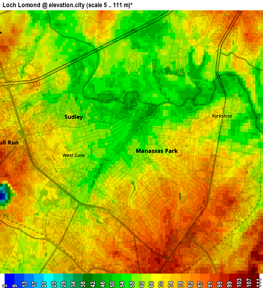 Loch Lomond elevation map