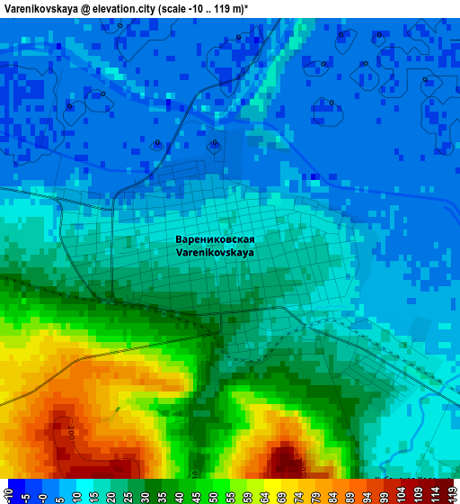 Varenikovskaya elevation map