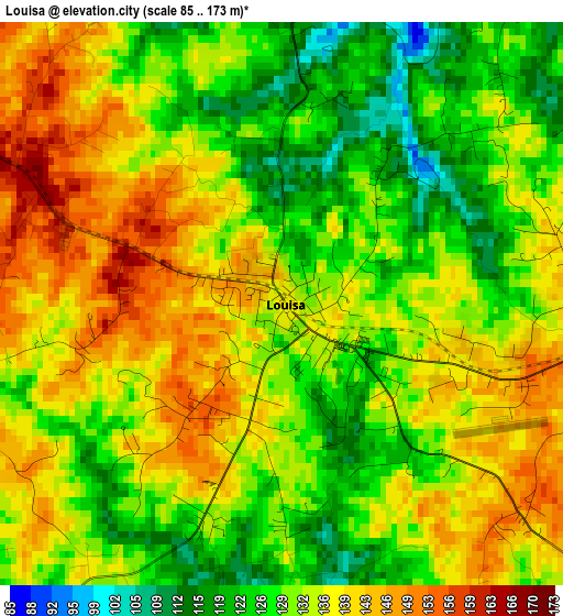 Louisa elevation map