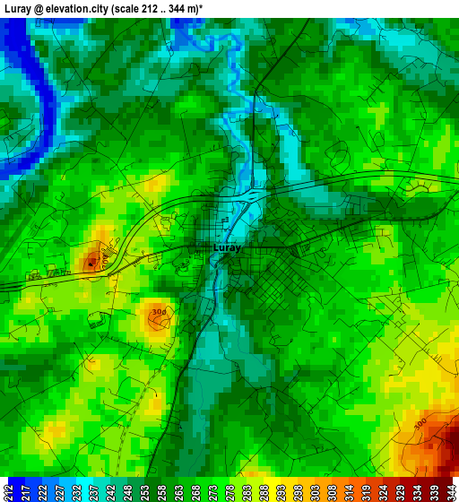 Luray elevation map