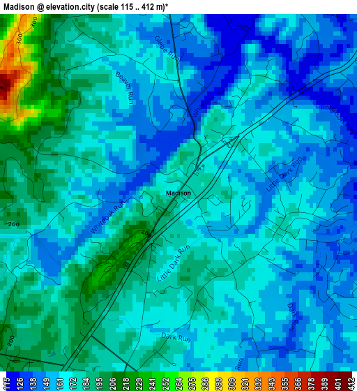 Madison elevation map