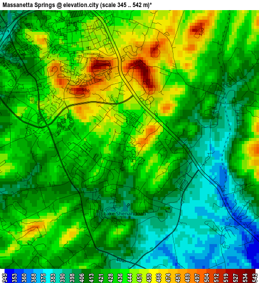 Massanetta Springs elevation map