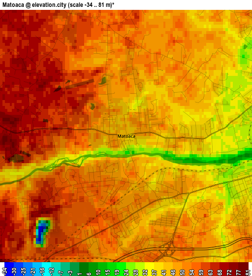 Matoaca elevation map