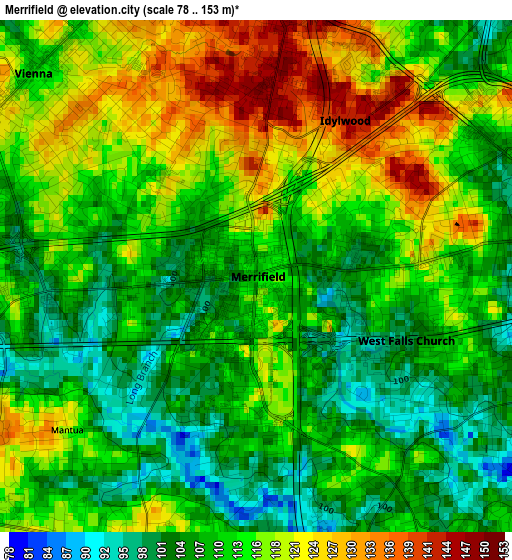 Merrifield elevation map