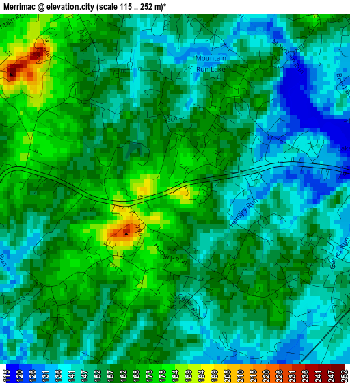 Merrimac elevation map