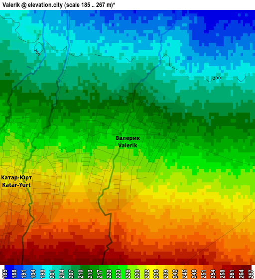 Valerik elevation map