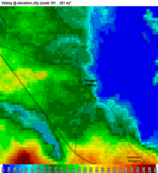 Valday elevation map