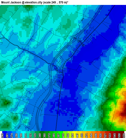 Mount Jackson elevation map