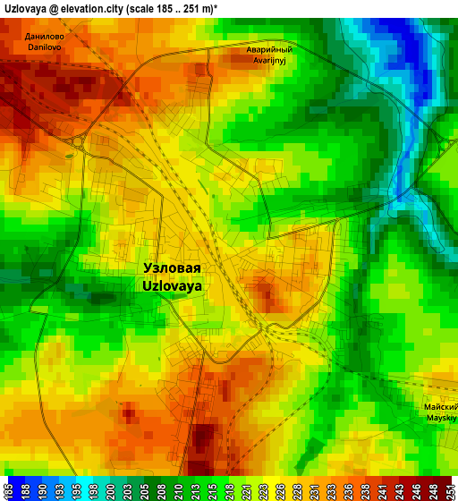 Uzlovaya elevation map