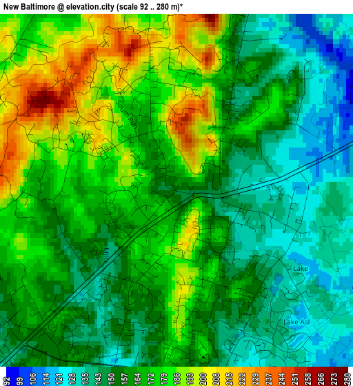 New Baltimore elevation map