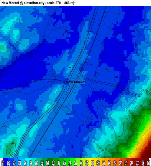 New Market elevation map