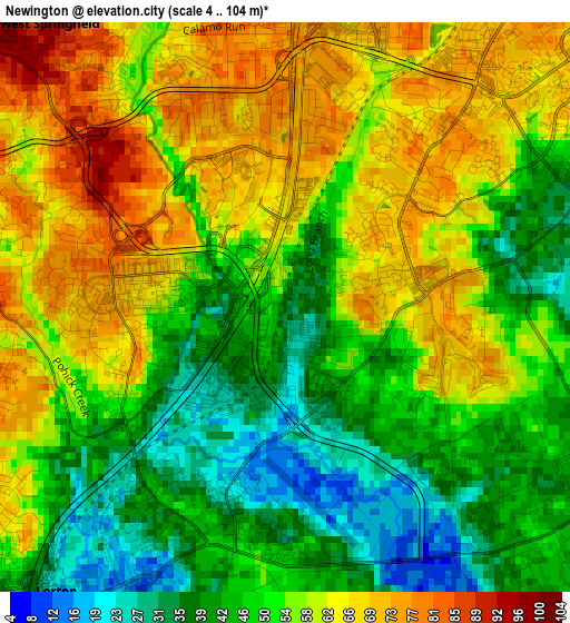 Newington elevation map