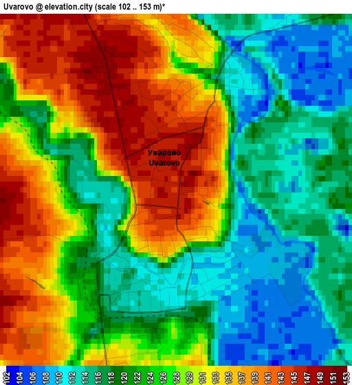 Uvarovo elevation map