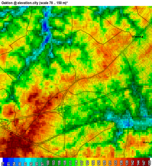 Oakton elevation map