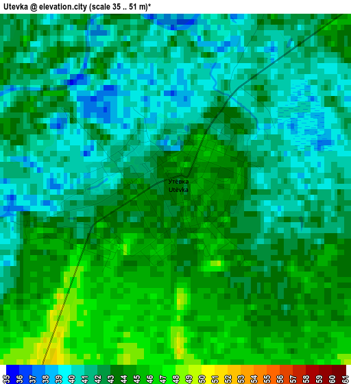 Utevka elevation map