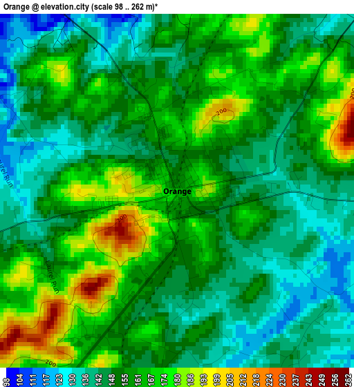 Orange elevation map