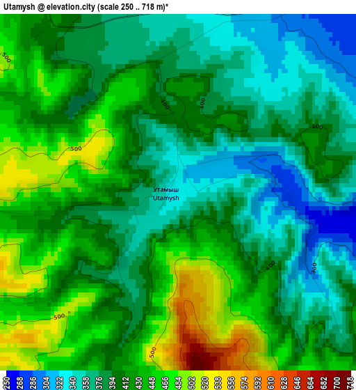 Utamysh elevation map