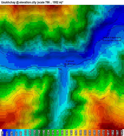 Usukhchay elevation map