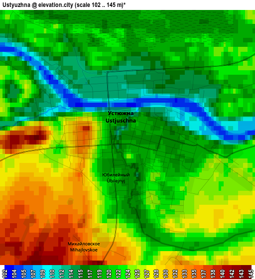 Ustyuzhna elevation map