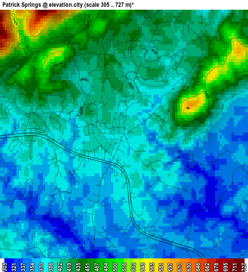 Patrick Springs elevation map